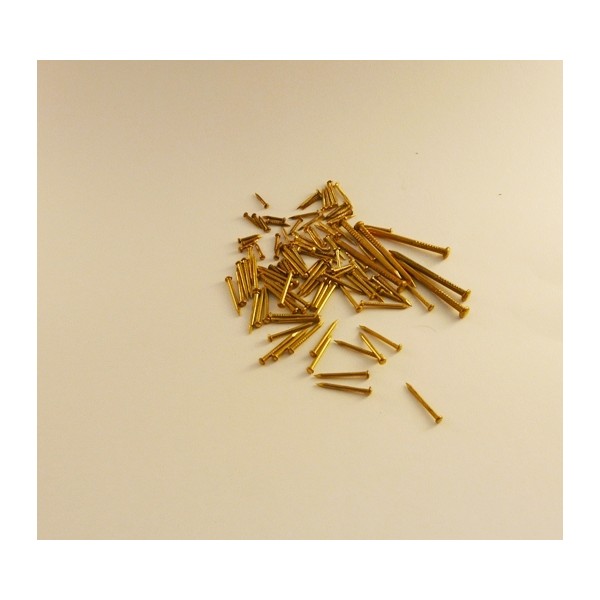 BRASS ESCUTCHEON PINS 13mm x 18g WITH TACKED NAILS PICTURE FRAME HANGING 